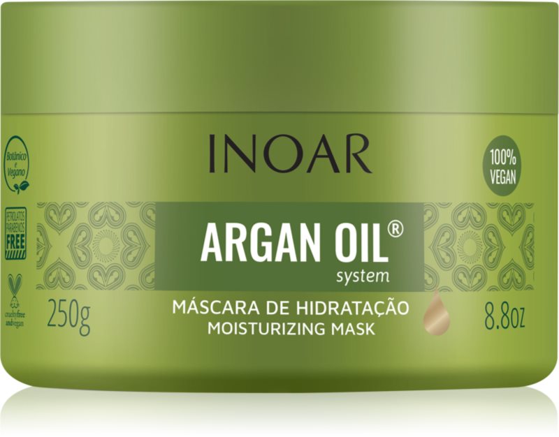INOAR Argan Oil System masca pentru hidratare si matifiere pentru păr 250 g