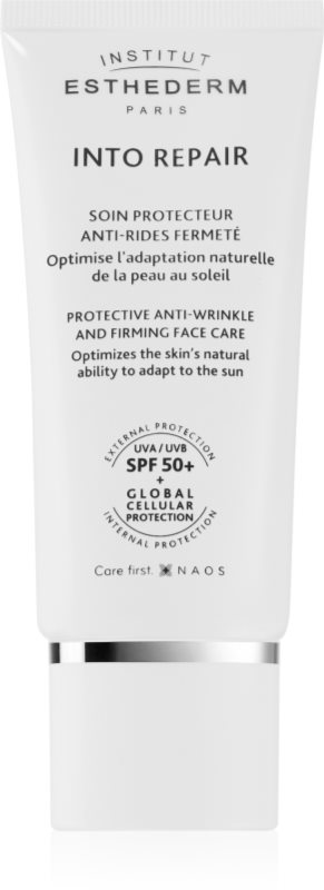 Institut Esthederm Into Repair Protective And Anti-Wrinkle Creme SPF 50+ cremă de față protectoare pentru intoleranța la soare SPF 50+ 50 ml