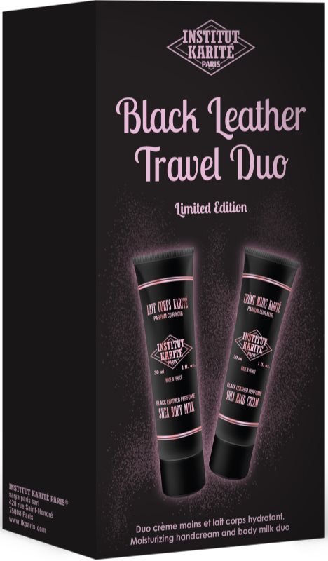 Institut Karité Paris Black Leather Travel Duo Seturi pentru voiaj pentru maini si corp
