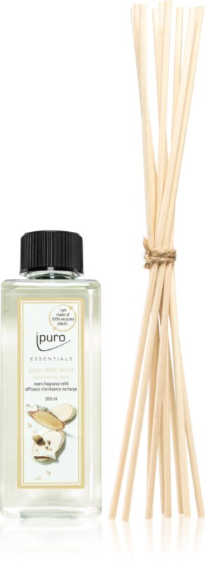 ipuro Essentials Cedar Wood reumplere în aroma difuzoarelor + betisoare de rezerva pentru odorizant de camera 200 ml