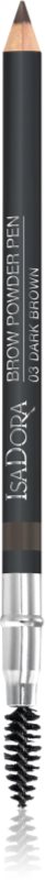 IsaDora Brow Powder Pen creion pentru sprancene cu pensula culoare 03 Dark Brown 1,1 g