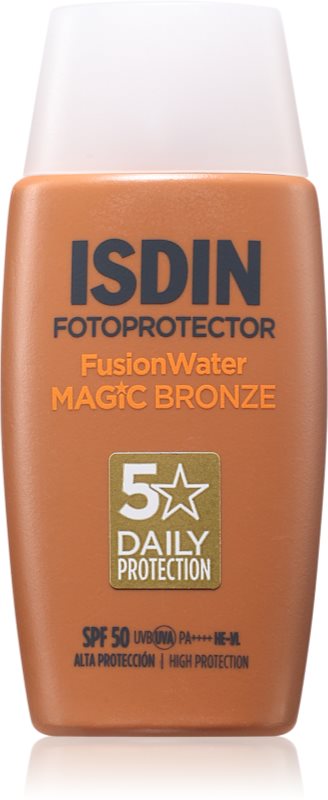 ISDIN Fotoprotector FusionWater Magic Bronze fluid protector tonifiant pentru față SPF 50 50 ml