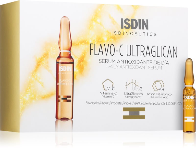 ISDIN Isdinceutics Flavo-C Ultraglican ser antioxidant pentru un ten mai ferm cu vitamina C 30x2 ml