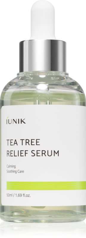 iUnik Tea Tree Relief Serum ser facial calmant pentru piele sensibila predispusa la acnee 50 ml