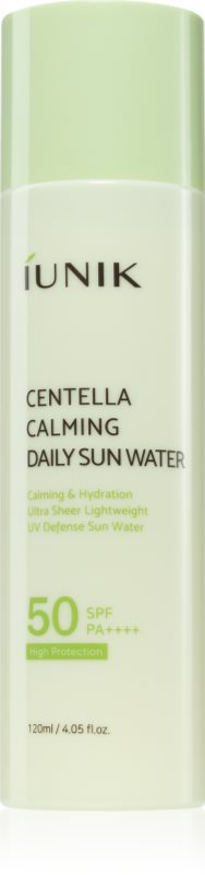 IUNIK Centella Calming Daily Sun Water calmant tonic SPF 50+ 120 ml