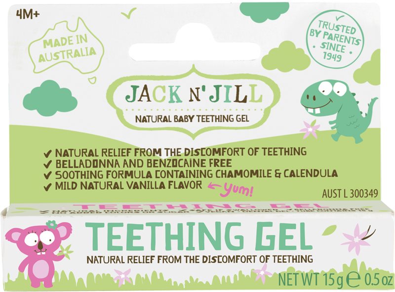 Jack N’ Jill Teething Gel gel calmant pentru creșterea dinților de lapte 4m+ 15 g
