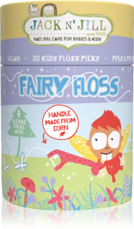 Jack N’ Jill Fairy Floss scobitori dentare cu filet pentru copii 30 buc