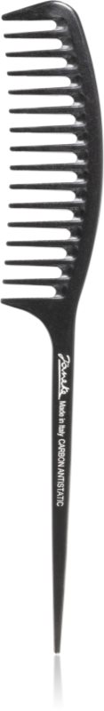 Janeke Carbon Fibre Fashion Comb with a long tail and wavy frame pieptene de păr 21,5 x 3 cm 1 buc