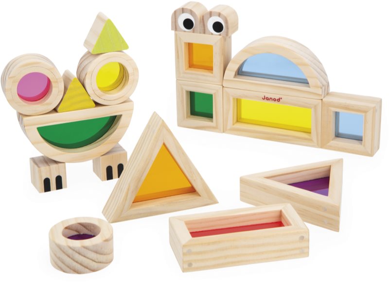 Janod Sensory Game Translucent Blocks jucărie cu activități 12m+ 12 buc