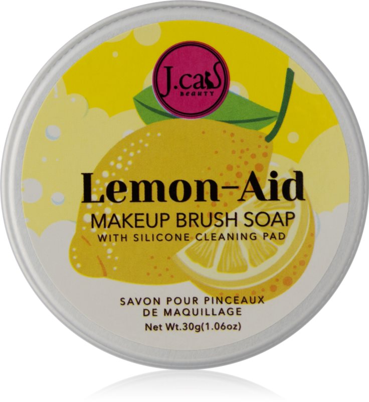 J.Cat Beauty Lemon-Aid detergent solid pentru bureți de machiaj și pensule 30 g