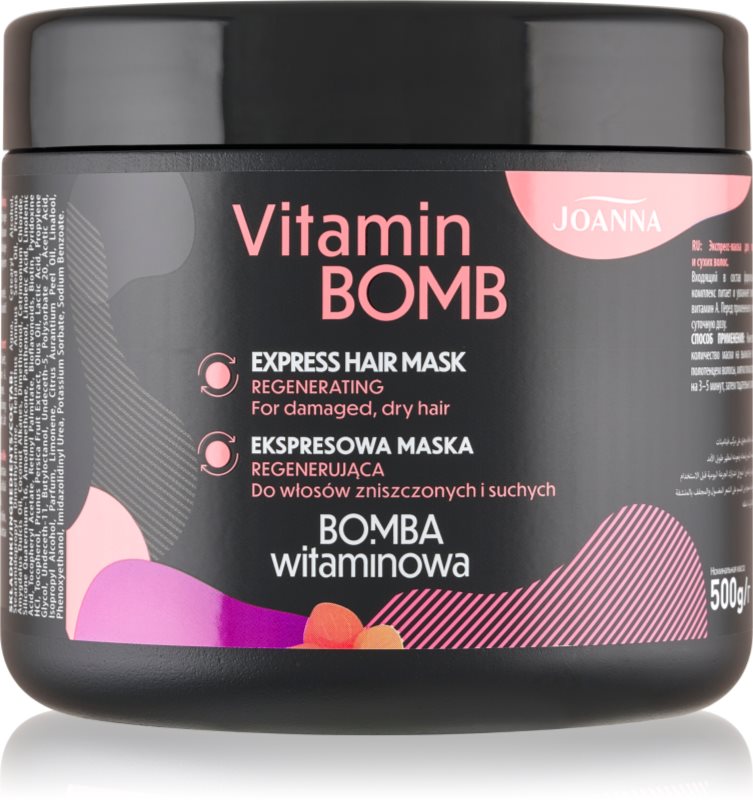 Joanna Vitamin Bomb Express Hair Mask masca pentru păr uscat și deteriorat 500 ml