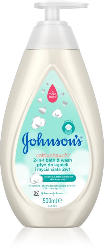 Johnson's® Cottontouch spumant de baie și gel de duș 2 in 1 pentru copii 500 ml