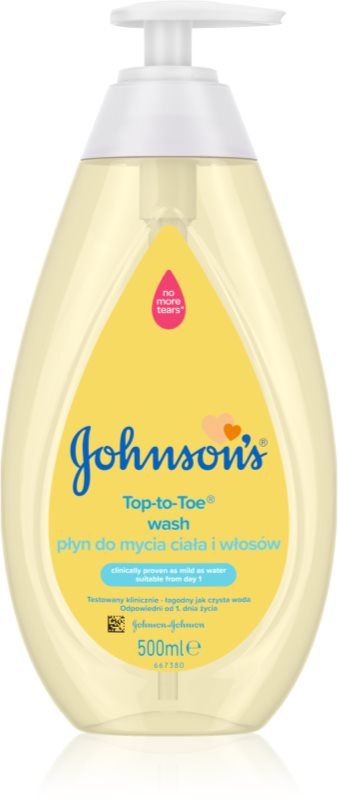 Johnson's® Top-to-Toe gel de duș pentru corp și păr pentru nou-nascuti si copii 500 ml