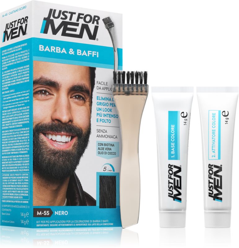 Just for Men Men Moustache & Beard vopsea pentru barbă pentru acoperirea firelor albe