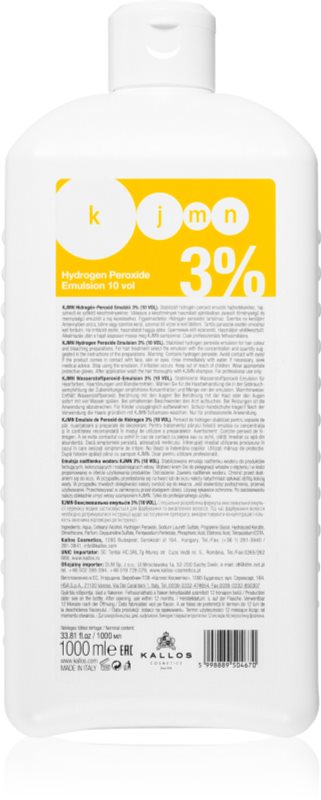 Kallos KJMN Professional Hydrogen Peroxide emulsie activatoare 3% vol 10