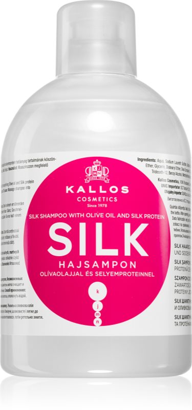 Kallos KJMN Professional Silk sampon matasos pentru par uscat si sensibil 1000 ml