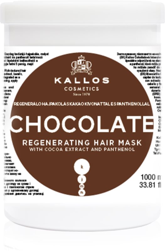 Kallos Kallos Classic Chocolate masca pentru regenerare pentru păr uscat și deteriorat 1000 ml