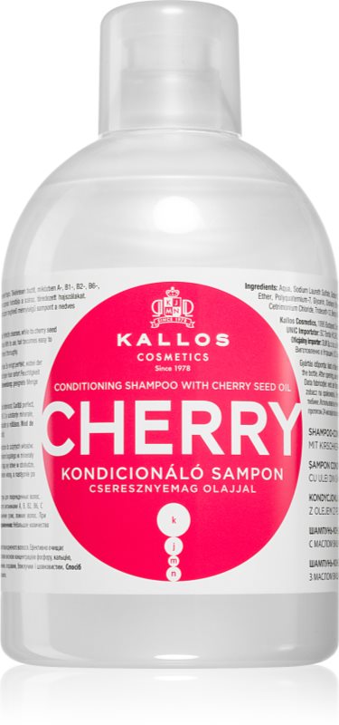 Kallos KJMN Professional Cherry sampon hidratant pentru păr uscat și deteriorat 1000 ml