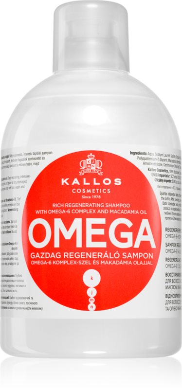 Kallos KJMN Professional sampon pentru regenerare cu ulei de macadamia si complex omega 6 1000 ml