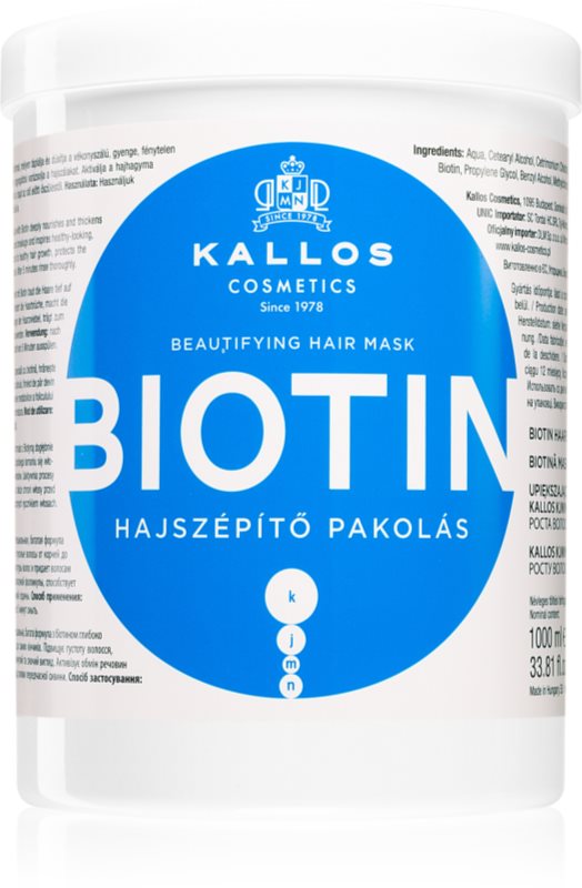 Kallos KJMN Professional Biotin Mască pentru păr subțire, slab și fragil