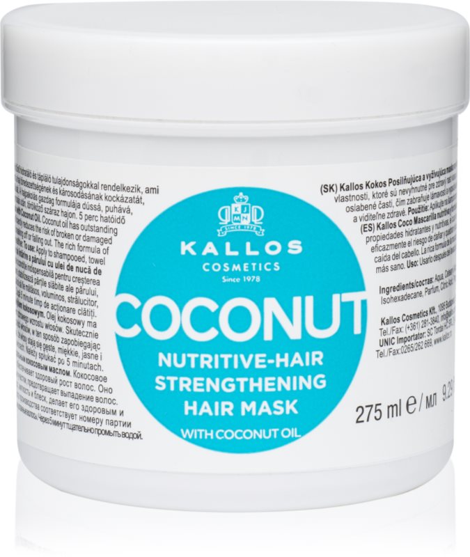 Kallos KJMN Professional Coconut masca hranitoare pentru par deteriorat