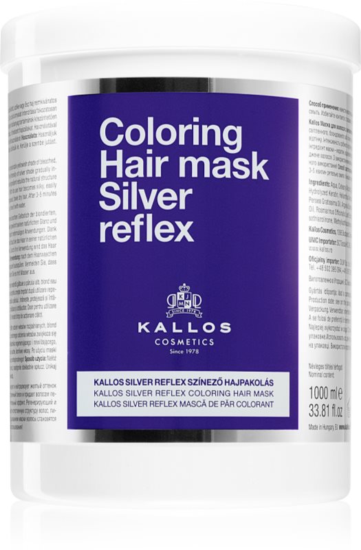 Kallos Coloring Hair Mask Silver Reflex Masca de par neutralizeaza tonurile de galben