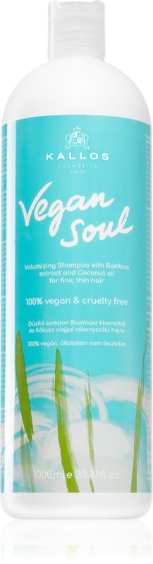 Kallos Vegan Soul Volumizing sampon pentru volum pentru par fin si subtiat 1000 ml