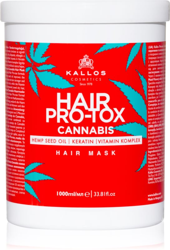 Kallos Hair Pro-Tox Cannabis masca de par regeneratoare cu ulei de canepa