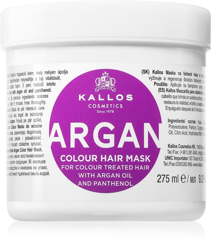 Kallos KJMN Professional Argan Masca de par pentru păr vopsit 275 ml