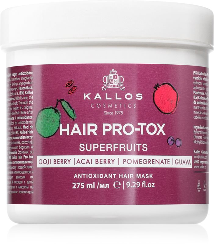 Kallos Hair Pro-Tox Superfruits masca pentru regenerare pentru par obosit fara stralucire 275 ml