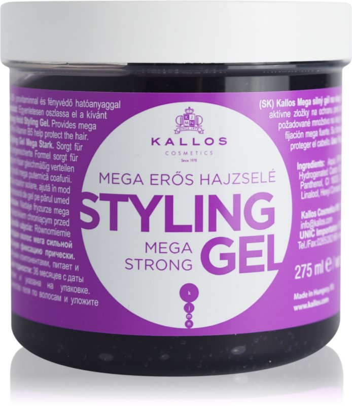 Kallos KJMN Mega Strong Styling Gel gel foarte puternic pentru păr 275 ml