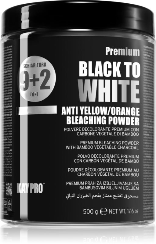 Kaypro Black To White Anti Yellow/Orange Bleaching Powder pudra decoloranta pentru păr pentru uz profesonial 500 g