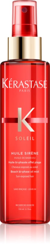 Kérastase Soleil Huile Sirène Ulei hidratant cu vapori in doua faze cu efect de plajă cu filtru UV 150 ml