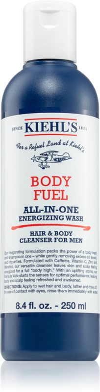 Kiehl's Body Fuel All-in One Energizing Wash gel de duș și șampon pentru toate tipurile de ten, inclusiv piele sensibila pentru bărbați 250 ml
