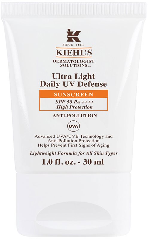 Kiehl's Ultra Light Daily UV Defense lichid protector ultra ușor pentru toate tipurile de ten, inclusiv piele sensibila SPF 50+ 30 ml