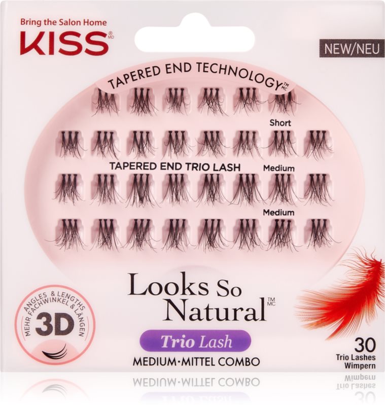 KISS Look So Natural mănunchiuri de gene individuale autoadezive Lavish 30 buc