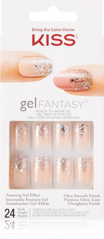 KISS Gel Fantasy Fanciful unghii artificiale 24 buc