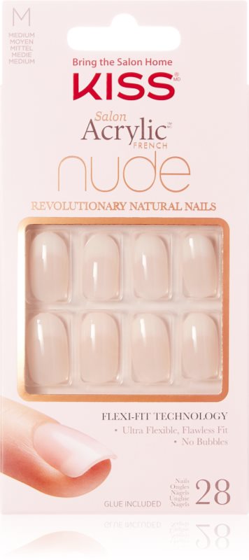 KISS Nude Nails Graceful unghii artificiale mediu 28 buc