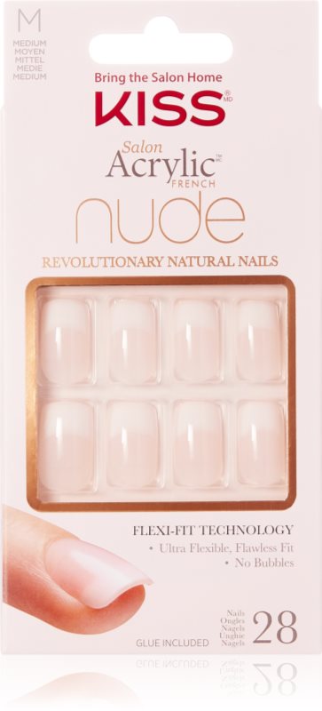 KISS Nude Nails Cashmere unghii artificiale mediu 28 buc