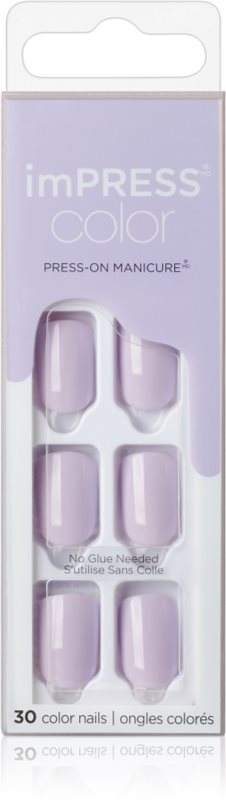 KISS imPRESS Color Short unghii artificiale autoadeziv Picture Purplect 30 buc