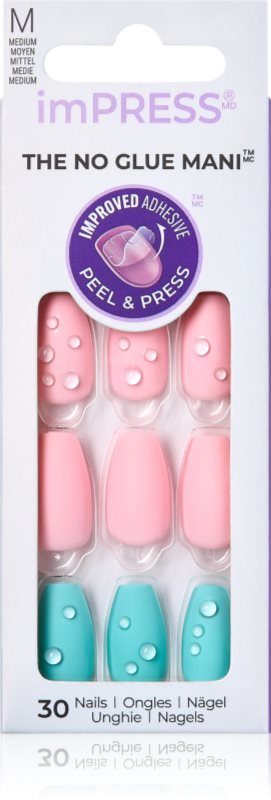 KISS imPRESS The No Glue Mani Medium unghii artificiale