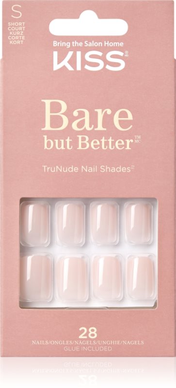KISS Bare But Better Short unghii artificiale 28 buc