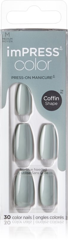 KISS imPRESS Color Medium unghii artificiale Going Green 30 buc