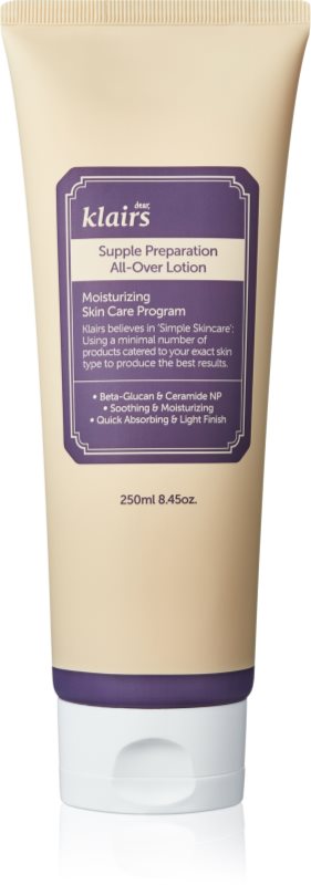 Klairs Supple Preparation All-Over Lotion lotiune de corp intens hidratanta pentru piele uscata 250 ml