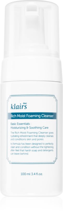 Dear Klairs Rich Moist Foaming Cleanser spuma de curatat cu efect de hidratare 100 ml