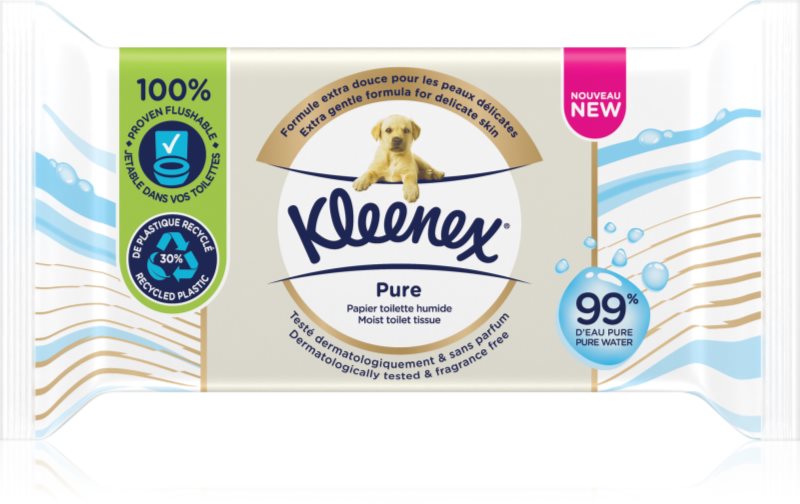 Kleenex Pure hârtie igienică umedă 38 buc