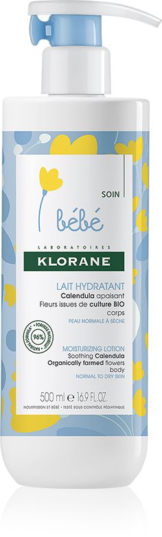Klorane Bébé Calendula lapte de corp hidratant pentru nou-născuți și copii 500 ml