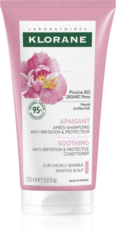 Klorane Peony Soothing Sensitive Hair Scalp Conditioner balsam de păr pentru piele sensibila 150 ml
