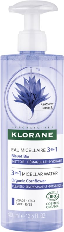 Klorane Cornflower apă micelară 3 în 1 400 ml