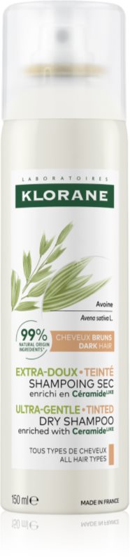 Klorane Oats Dry Shampoo șampon uscat delicat pentru părul închis la culoare 150 ml